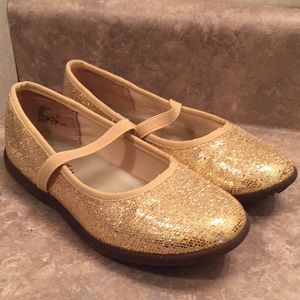 Gold Sparkly Sequin Flats